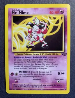 Mr. Mime 22/64 *Rare* Jungle Regular - Vintage 1999 Pokemon - Lightly Played - Image 1