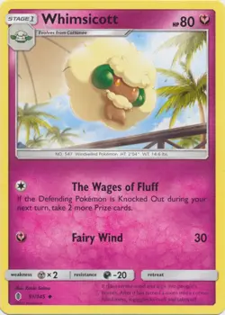 4x NM-Mint Whimsicott - 91/145 - Uncommon Pokemon Guardians Rising - Image 1