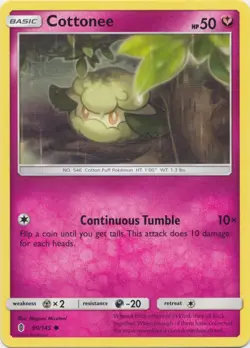4x NM-Mint Cottonee - 90/145 - Common Pokemon Guardians Rising - Image 1