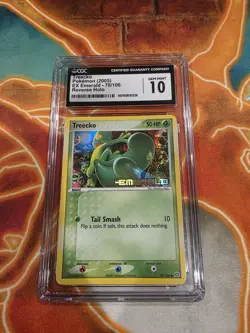POP 19!! 2005 Pokemon EX Emerald Treecko 70/106 Reverse Holofoil CGC 10 Gem Mint - Image 1