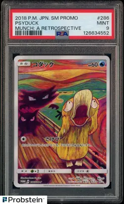 2018 Pokemon Japanese SM Promo Munch A Retrospective #286 Psyduck PSA 9 MINT - Image 1