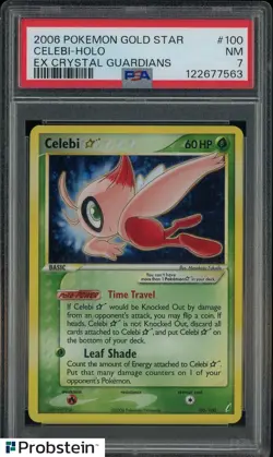 PSA 7 CELEBI GOLD STAR HOLO EX CRYSTAL GUARDIANS 2006 POKEMON #100 - Image 1