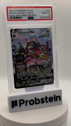 2021 Pokemon SWSH Evolving Skies Secret #218 FA Rayquaza PSA 10 GEM MINT - Image 2