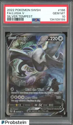 2022 Pokemon SWSH Silver Tempest #186 FA Lugia V PSA 10 GEM MINT - Image 1