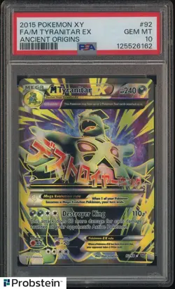 2015 Pokemon XY Ancient Origins #92 M Tyranitar Ex FA PSA 10 GEM MINT - Image 1