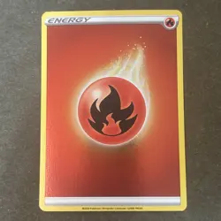 2020 Fire Energy Reverse Holo Pokemon Champions Path TCG NM-LP - Image 1