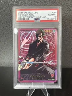 One Piece PSA 10 Roronoa Zoro Leader OP01-001 2024 Japanese Weekly Shonen Jump - Image 1