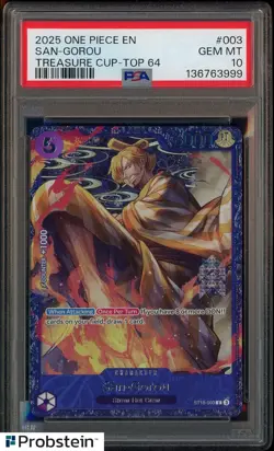 2025 One Piece EN Treasure Cup Top 64 #003 San-Gorou PSA 10 GEM MINT - Image 1