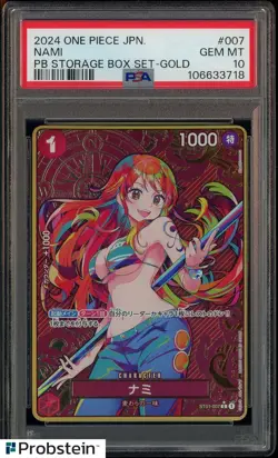 2024 One Piece Japanese Premium Booster Gold #007 Nami PSA 10 GEM MINT - Image 1