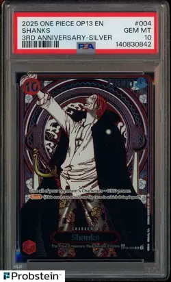 One Piece TCG Shanks Silver Foil Anniversary OP13 PSA 10 - Image 1