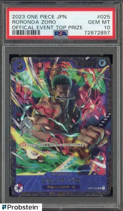 2023 One Piece JPn Official Event Top Prize #025 Roronoa Zoro PSA 10 GEM MINT - Image 1