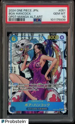 2024 One Piece Japanese OP07 Manga Alternate Art #051 Boa Hancock PSA 10 - Image 1