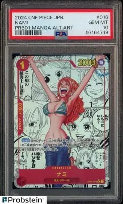 2024 One Piece Japanese PRB01 Manga Alternate Art #016 Nami PSA 10 GEM MINT - Image 1
