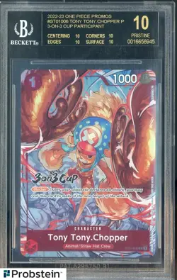 Tony Tony Chopper One Piece Promos 3-On-3 Cup Participant BGS 10 BLACK LABEL - Image 1