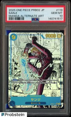 2025 One Piece PRB02 Japanese Manga Alternate Art #119 Sanji PSA 10 GEM MINT - Image 1