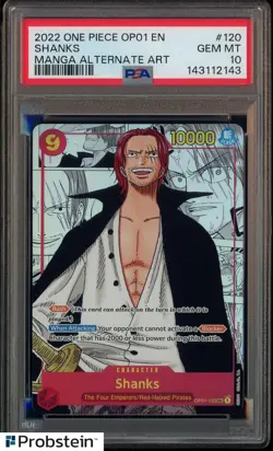 One Piece TCG Shanks OP01 Manga Alt Art PSA 10 - Image 1