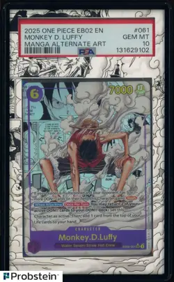 2025 One Piece EB02 En Manga Alternate Art #061 Monkey D. Luffy PSA 10 GEM MINT - Image 1