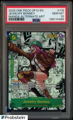 2025 One Piece OP-12 EN Manga Alternate Art #118 Jewelry Bonney PSA 10 GEM MINT - Image 1