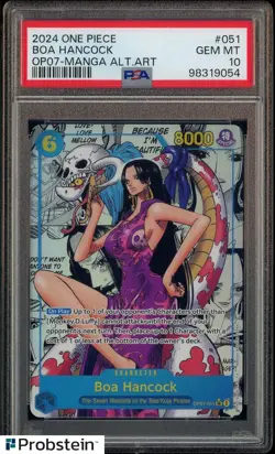 2024 One Piece OP07 Manga Alternate Art #051 Boa Hancock PSA 10 GEM MINT - Image 1