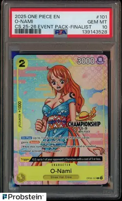 2025 One Piece EN CS 25-26 Finalist Textured Black Stamp O-Nami PSA 10 - Image 1