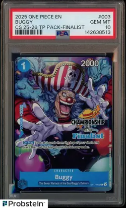 2025 One Piece EN CS 25-26 TP Finalist #003 Buggy PSA 10 GEM MINT - Image 1
