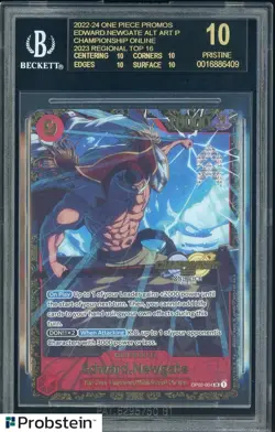 2022-24 One Piece Promo Edward Newgate Online Regional Top 16 BGS 10 BLACK LABEL - Image 1