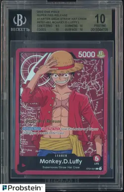 Monkey.D.Luffy ST01-001 Super Pre-Release Starter Deck 1: Straw Hat Crew BGS 10 - Image 1