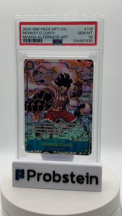 2025 One Piece OP11 EN Manga Alternate Art #118 Monkey D. Luffy PSA 10 GEM MINT - Image 2