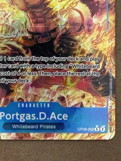 One Piece CCG Portgas.D.Ace OP08-052 Rare Alt Art Holo Foil English - Image 5