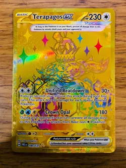 NM! Terapagos ex (180/131) Prismatic Evolutions Gold Hyper Rare Pokemon Card! - Image 1
