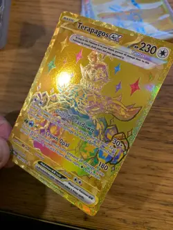 NM! Terapagos ex (180/131) Prismatic Evolutions Gold Hyper Rare Pokemon Card! - Image 4