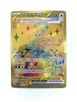 Terapagos EX 180/131 Prismatic Evolutions Gold Hyper Rare Pokemon TCG Card NM - Image 1