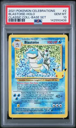 2021 POKEMON CELEBRATIONS CLASSIC COLL #2 BLASTOISE-HOLO PSA 10 - Image 1