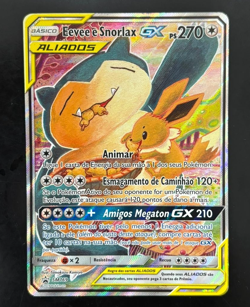 Eevee & Snorlax GX SM169 Tag Team Black Star Promo Pokemon TCG (LP) - Portuguese - Image 1