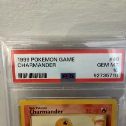 Charmander 46/10 Pokemon Card Base Set 1999-2000 WOC English PSA 10 GEM MINT - Image 3