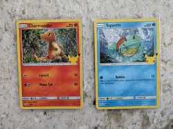 Pokemon 2 Holo Cards McDonalds 25th Charmander Squirtle Unplayed - Image 1