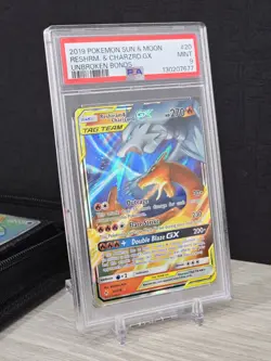 Pokemon Card Reshiram & Charizard GX Holo Card 20/214 Unbroken Bonds 2019 PSA 9 - Image 1