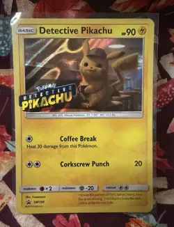 Pokemon TCG Detective Pikachu SM190 Promo Holo Card NM Condition - Image 1