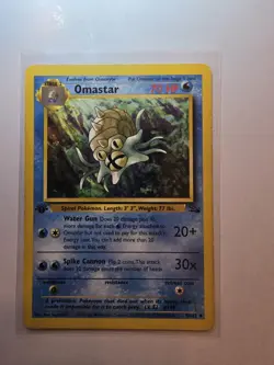 Pokemon TCG Omastar Fossil 1st Edition Uncommon Card 40/62 - Image 1
