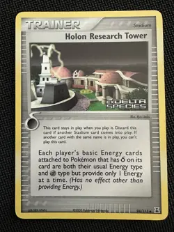 Holon Research Tower 94/113 EX Delta Species Reverse Holo Pokemon Card LP - Image 1
