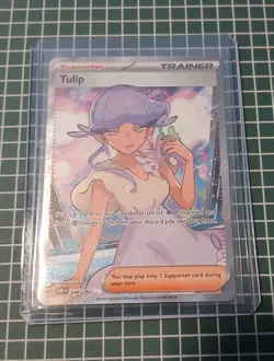 Pokemon Card Trainer Tulip Ultra Rare SV04: Paradox Rift 244/182 NM - Image 2