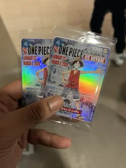 One Piece Monkey.D.Luffy [College Basketball US Voyage] P-055 Promo Card SEALED - Image 2