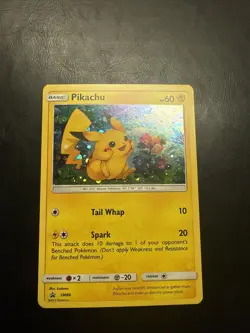 Pokemon Card Pikachu SM86 Cosmo Holo Black Star Promo LP SWIRL - Image 5