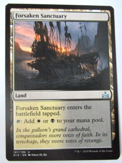 MTG Forsaken Sanctuary Rivals of Ixalan Land Light Play!! - Image 1