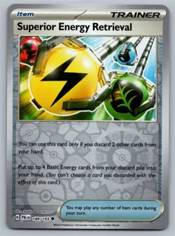 2023 Pokemon Paldea Evolved Superior Energy Retrieval 189/193 Reverse Holo - Image 1