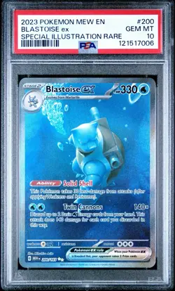 2023 POKEMON MEW EN-151 SPECIAL ILLUSTRATION RARE #200 BLASTOISE EX PSA 10 - Image 1