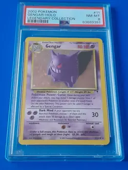 Pokemon Legendary Collection Rare Holo Gengar 11/110 PSA 8 NM - MT - Image 1