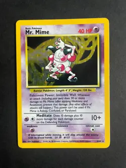 Pokemon Mr Mime 6/64 Jungle Holo Rare - ERROR Misprint Missing Symbol - MP - Image 1