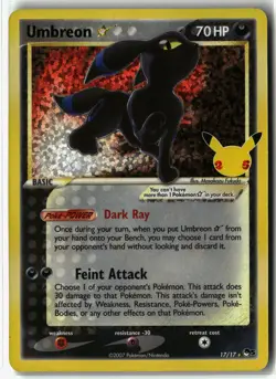 Umbreon Star ⭐ 17/17 Holo Celebrations: Classic Collection Pokemon NM - Image 1