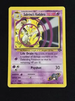 Sabrina's Kadabra #58/132 - Pokemon TCG - Gym Challenge - Uncommon- LP - Image 1